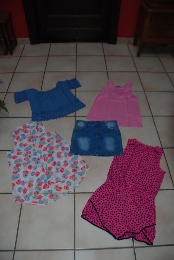 Superbe lot de 5 vêtements assortis pour fille T 11-12 ans!, Enlèvement ou Envoi, Ensemble, Comme neuf, Diverses : YD, ...