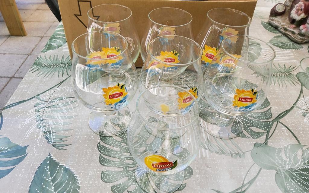 7 ice tea glazen nieuw, Enlèvement, Neuf