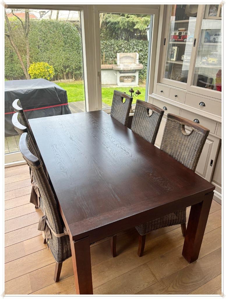 OAK SPIRIT - TABLE SALLE A MANGER CHÊNE MASSIF - 6-8 PAX, 150 à 200 cm, Cinq personnes ou plus, Enlèvement, Utilisé