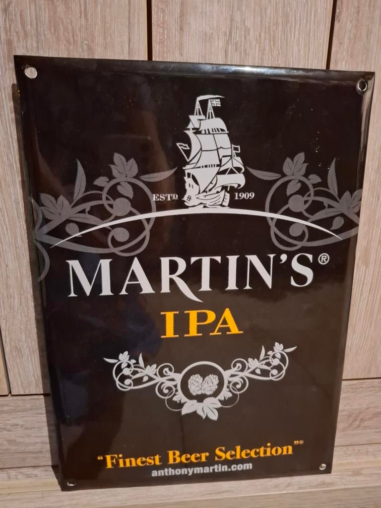 Assiette à bière Martin's Ipa en émail, Collections, Enlèvement ou Envoi, Neuf, Panneau, Plaque ou Plaquette publicitaire, Autres marques