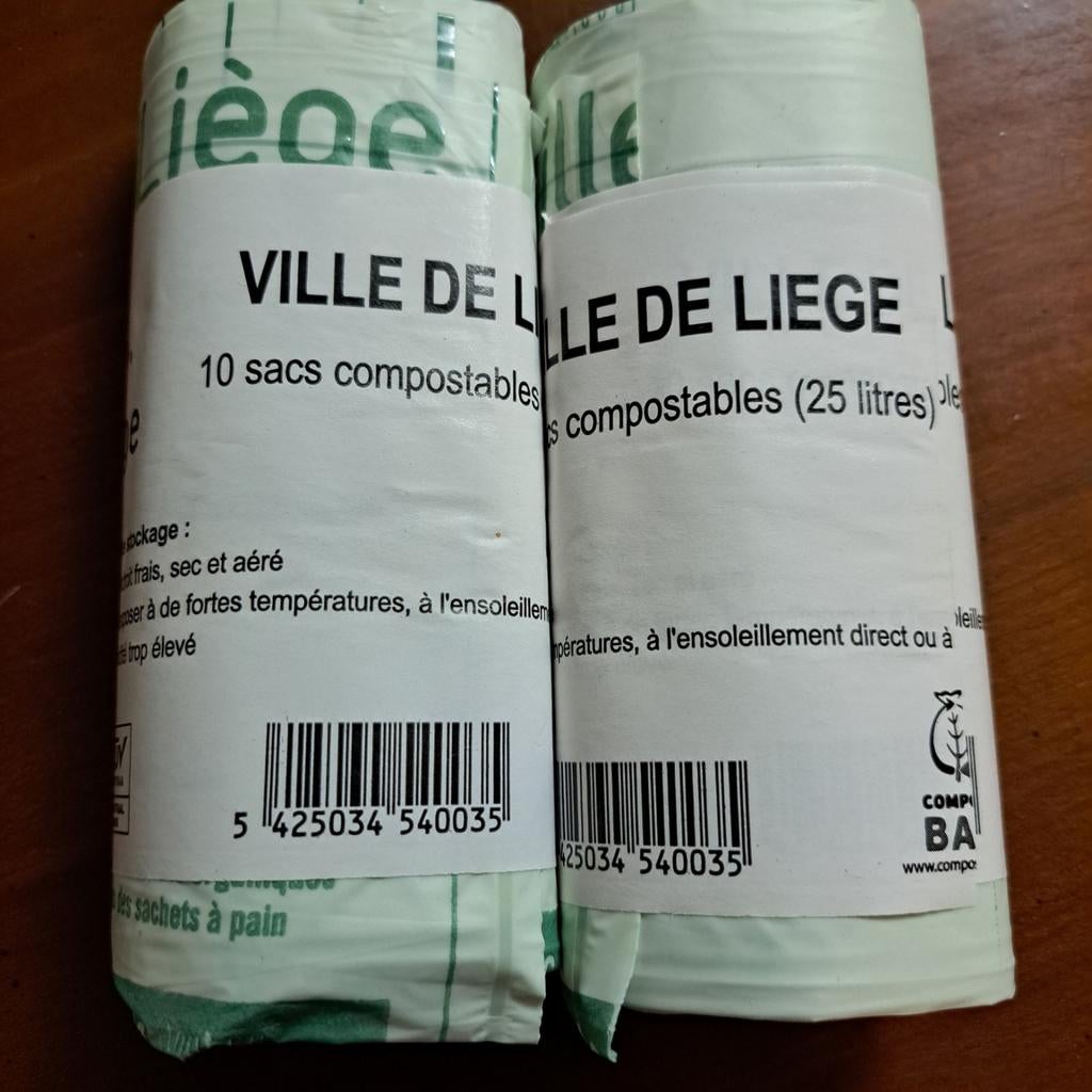 Sacs poubelles biodégradables de 25L ville de Liège, Ophalen of Verzenden, Nieuw