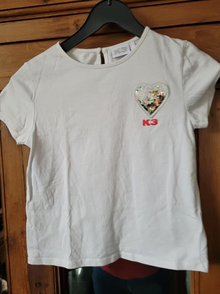 K3 witte tshirt mt 134., Kinderen en Baby's, Ophalen of Verzenden, Zo goed als nieuw