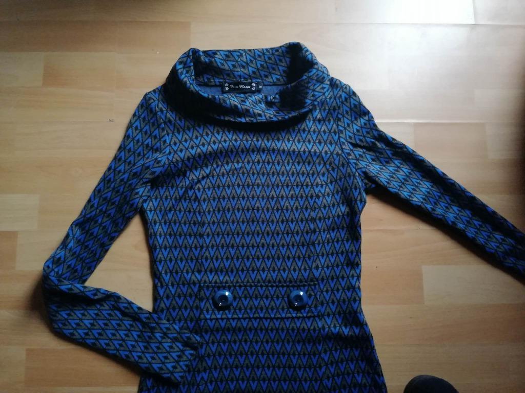 JURK WINTER BLAUW MERK FOUR ROSES - MAAT 36 – NIEUW DUUR IN, Blauw, Nieuw, Ophalen of Verzenden, Maat 36 (S)