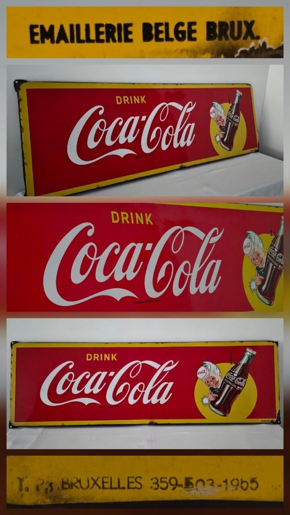 Coca - Cola emaille reclamebord, Enlèvement, Panneau publicitaire