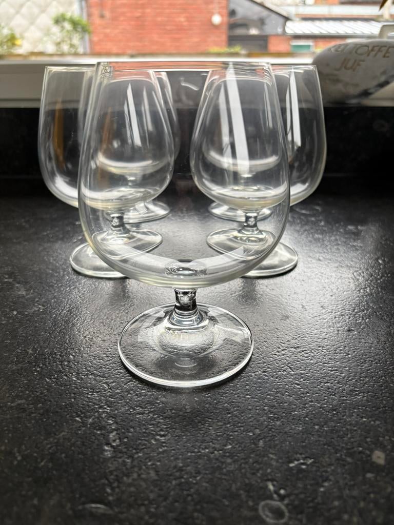 5x grote cognac glazen, Ophalen, Zo goed als nieuw