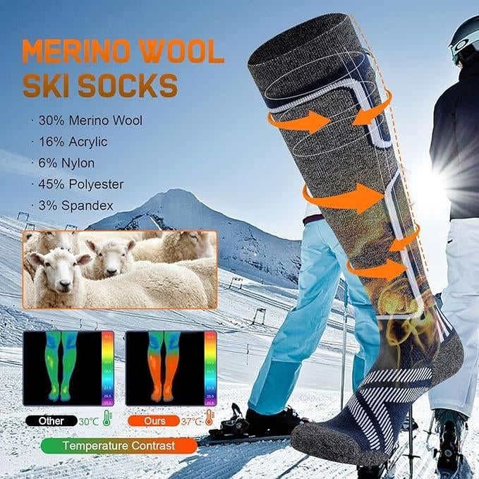 Set van 2 paar merinowol skisokken | GRATIS LEVERING, -, -, Ophalen of Verzenden, Kleding
