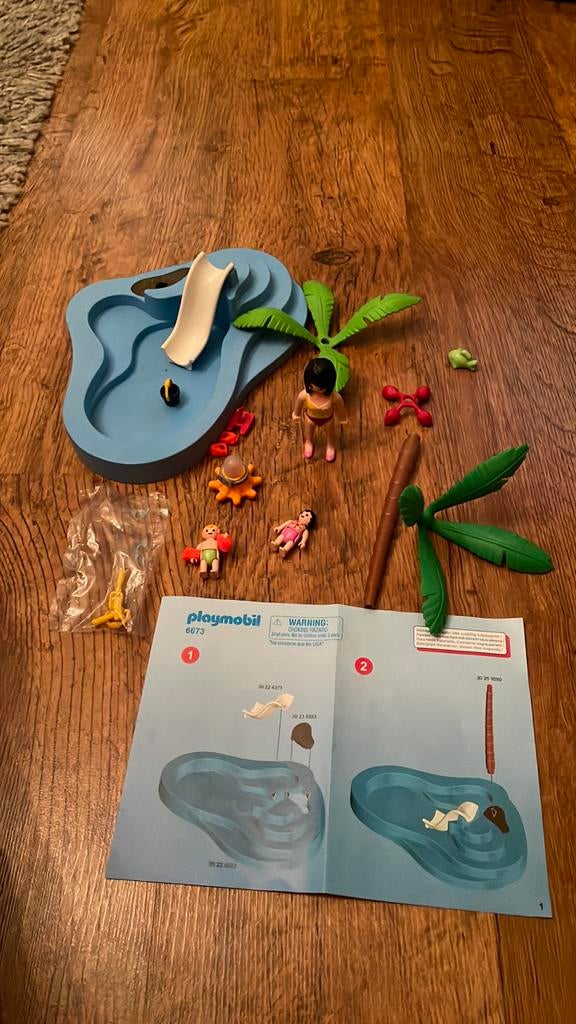 PLAYMOBIL Kinderbad met glijbaan - 6673, Ophalen of Verzenden, Zo goed als nieuw, Complete set