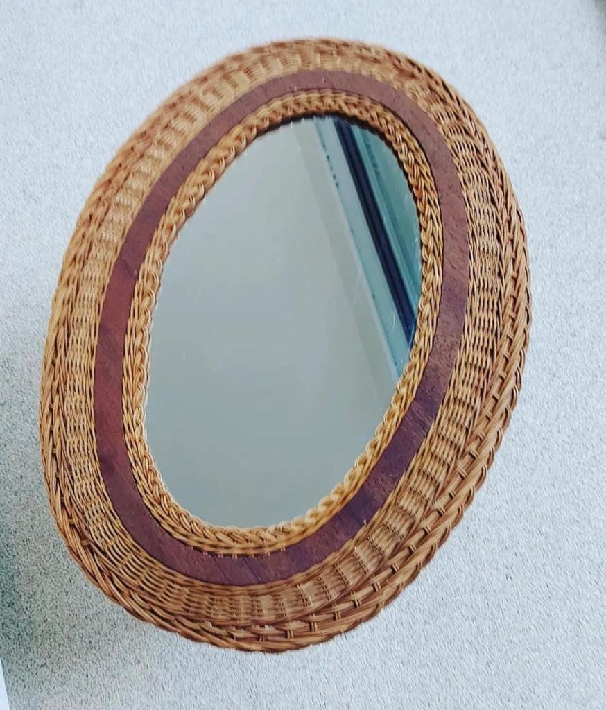 Rotan spiegel (vintage), Huis en Inrichting, Ophalen