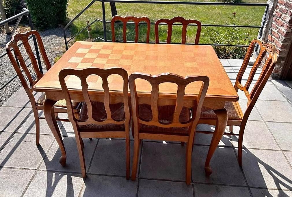 table de Salle à manger, chaise  et buffet vitrine, Enlèvement, Comme neuf