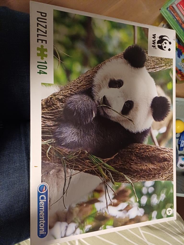 Puzzel WWF Panda Clementoni 104 stuks, Ophalen of Verzenden, Zo goed als nieuw