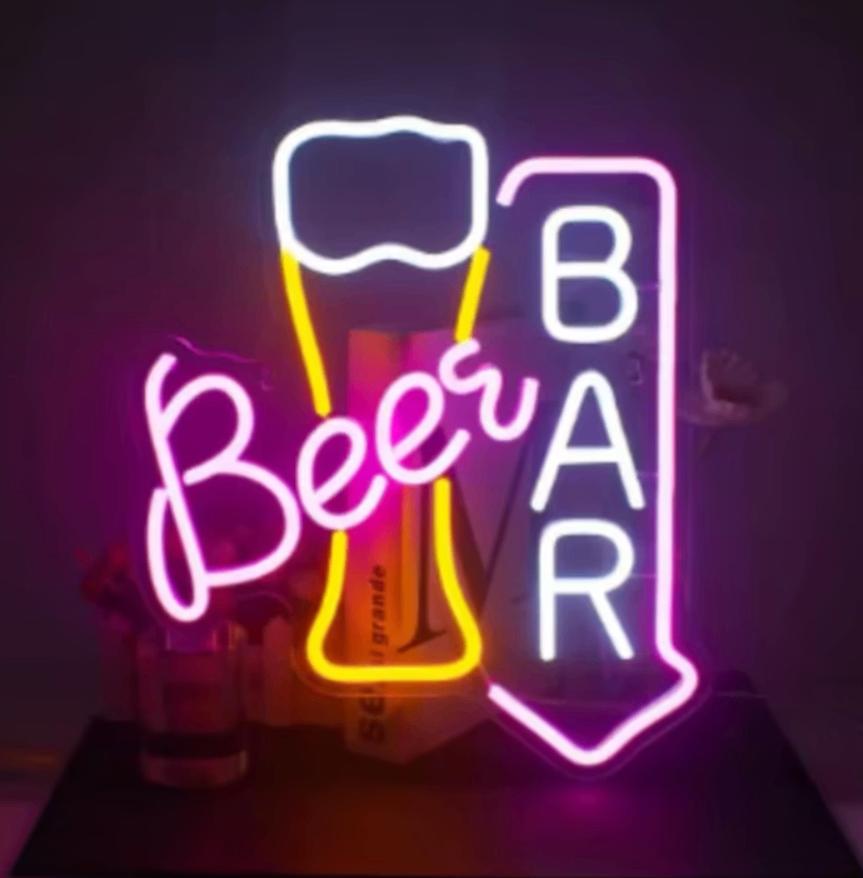 LED lamp neon stijl Beer Bar (38x32cm), Enlèvement ou Envoi, Neuf