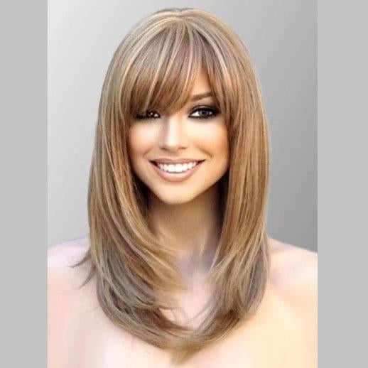 Pruik schouderlang steil haar model Lollipop blondmix F14/22, Verzenden, Nieuw