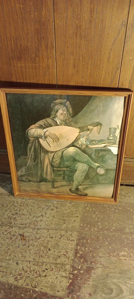 Reproduction encadrée : Joueur de luth (Style XVIIe), n406, Enlèvement ou Envoi, Portrait
