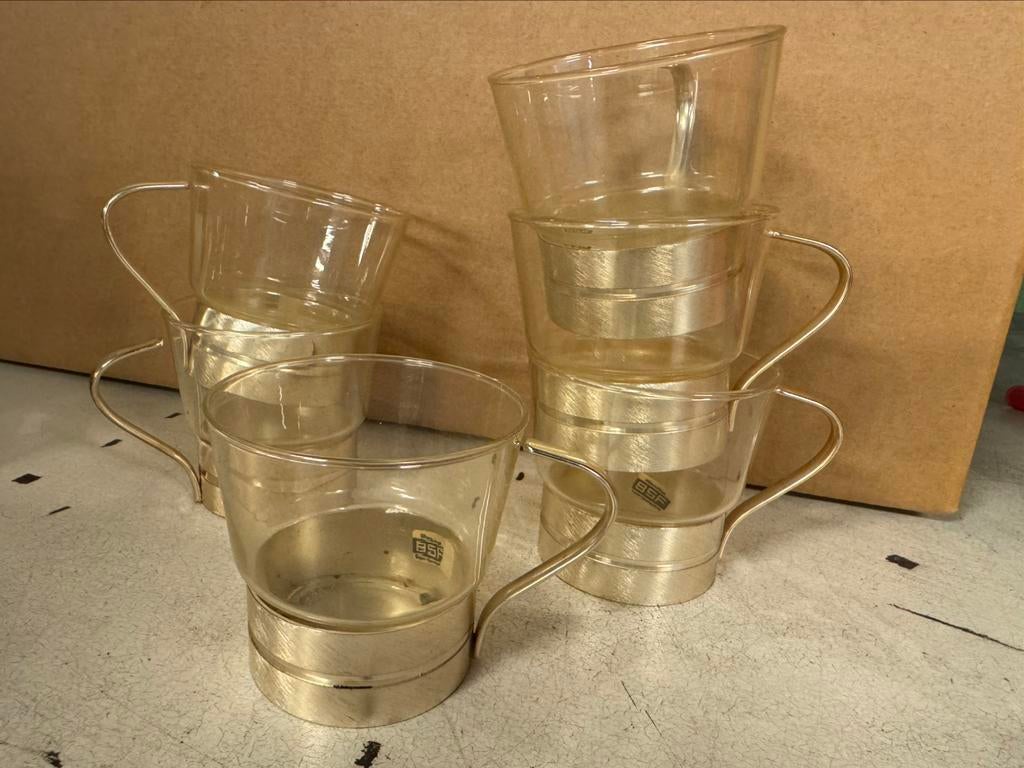 6 koffie / thee glazen, Ophalen, Gebruikt, Overige typen