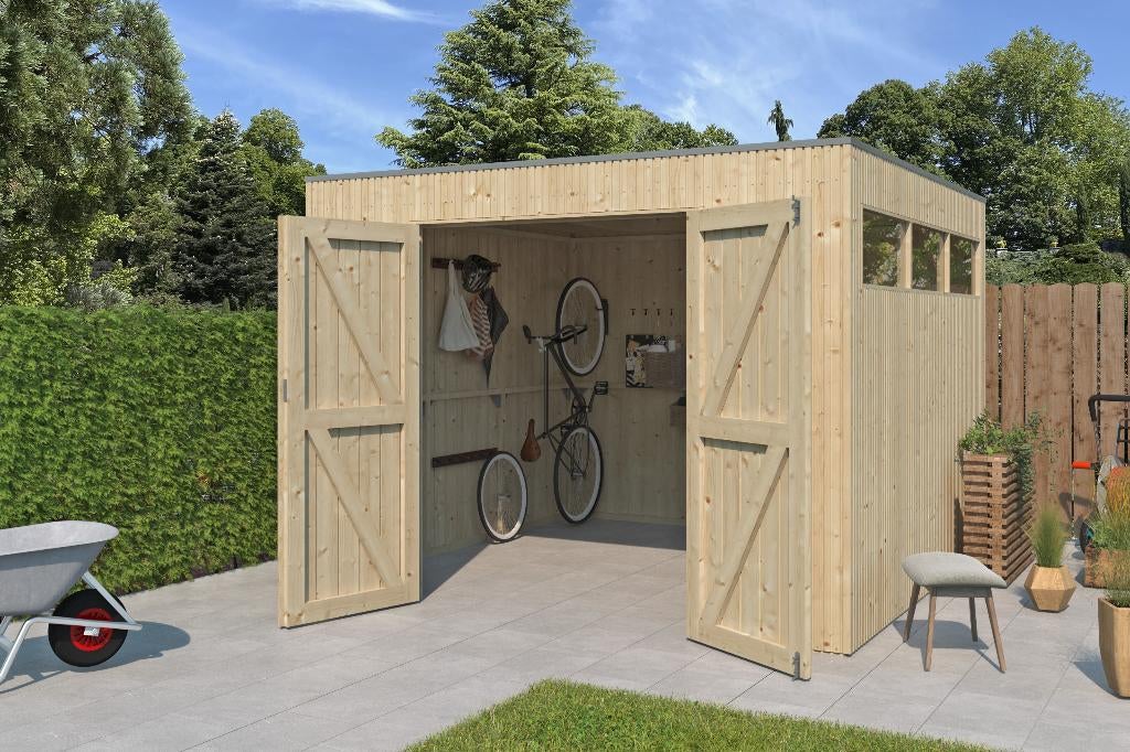 NOUVELLE cabane en rondins moderne Qube 8312, Envoi, Neuf