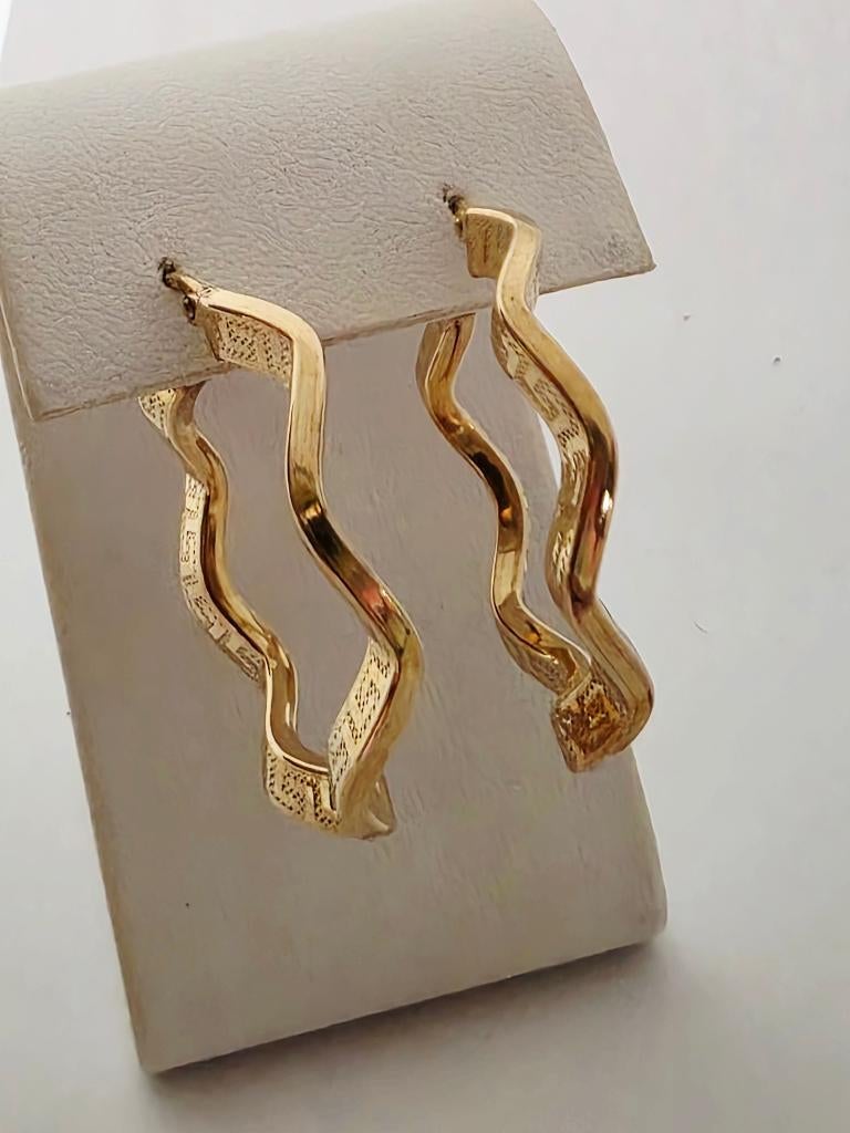 Zilver verguld hoop oorbellen,  Italië, Handtassen en Accessoires, Oorbellen, Ophalen of Verzenden, Zo goed als nieuw, Zilver