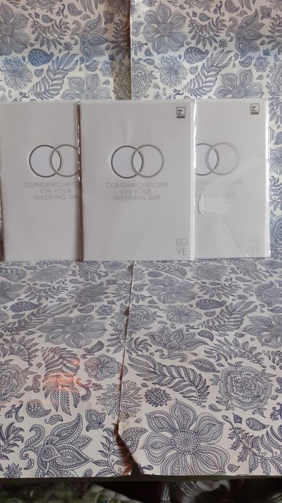 3 cartes de  félicitations pour mariage, Enlèvement ou Envoi