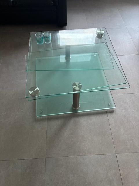 salontafel, Huis en Inrichting, Tafels | Salontafels, Ophalen, Gebruikt, Vierkant, 50 tot 100 cm