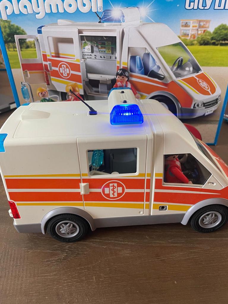 Ambulance Playmobil avec lumière et son, Enlèvement, Comme neuf