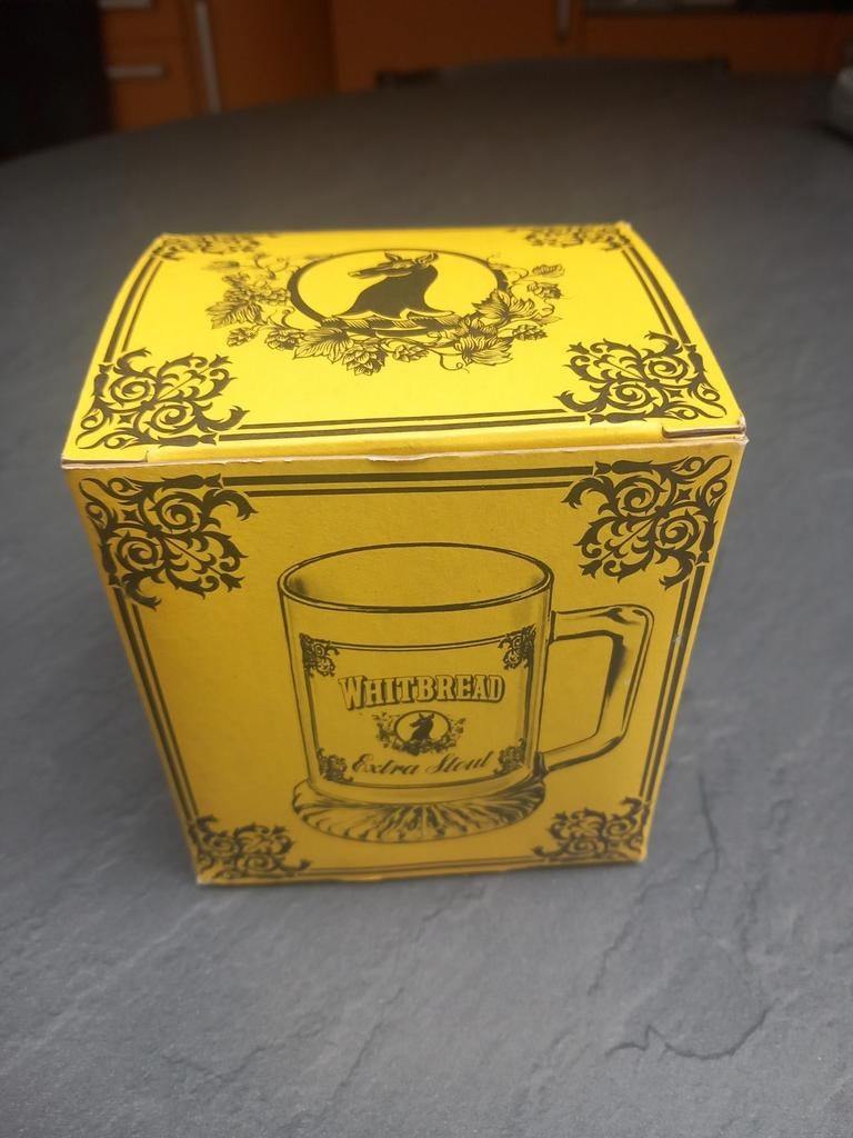 Oud glas whitbread ..met doos, Verzamelen, Merken en Reclamevoorwerpen, Ophalen of Verzenden, Zo goed als nieuw