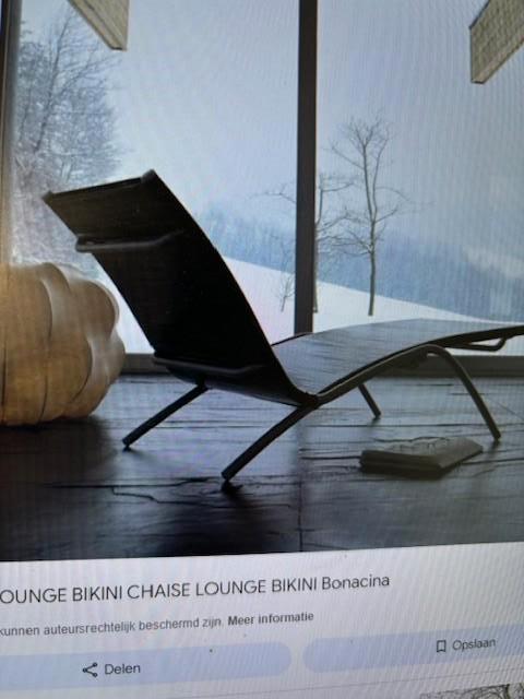 Verstelbare lounge chair, Pierantonio Bonacina, Bikini, Tuin en Terras, Ligbedden, Zo goed als nieuw, Aluminium, Verstelbaar, Ophalen of Verzenden