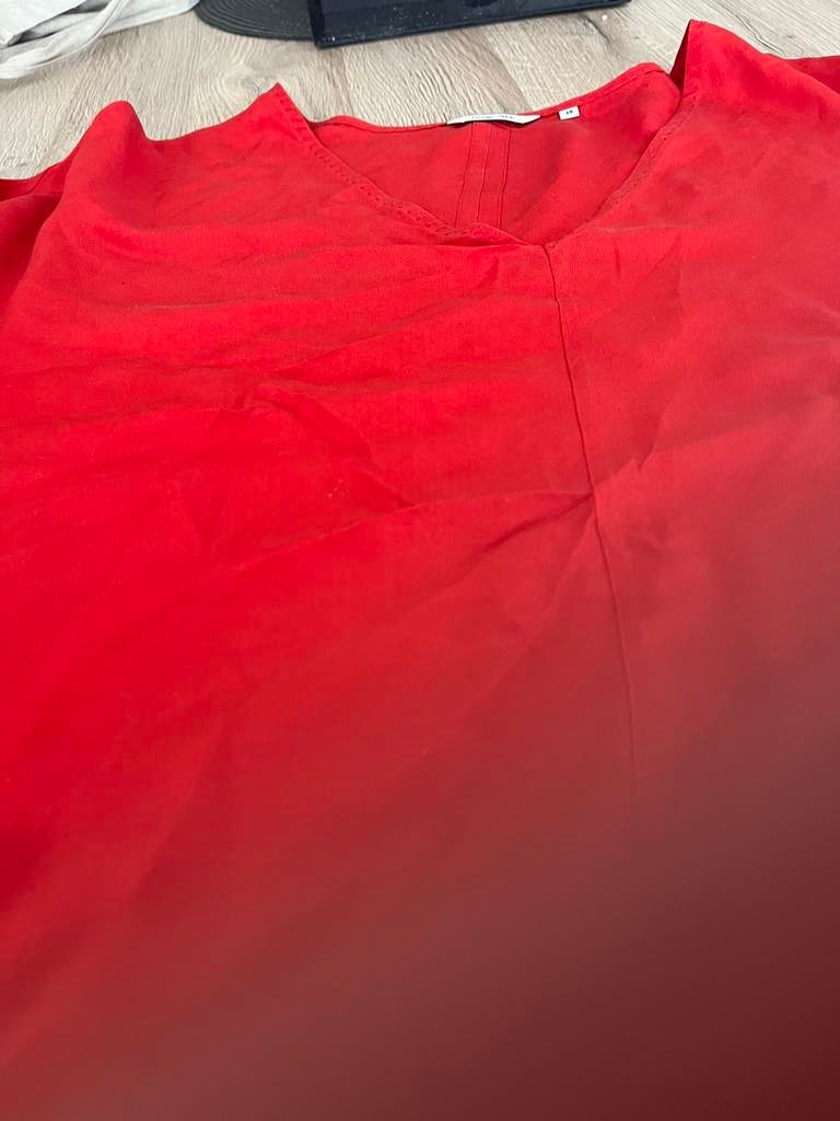 Blouse, Rouge, Manches courtes, Taille 38/40 (M), Enlèvement