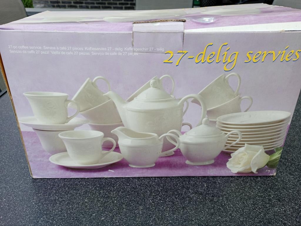 27-delig koffieservies - roos, Enlèvement, Neuf, Service complet