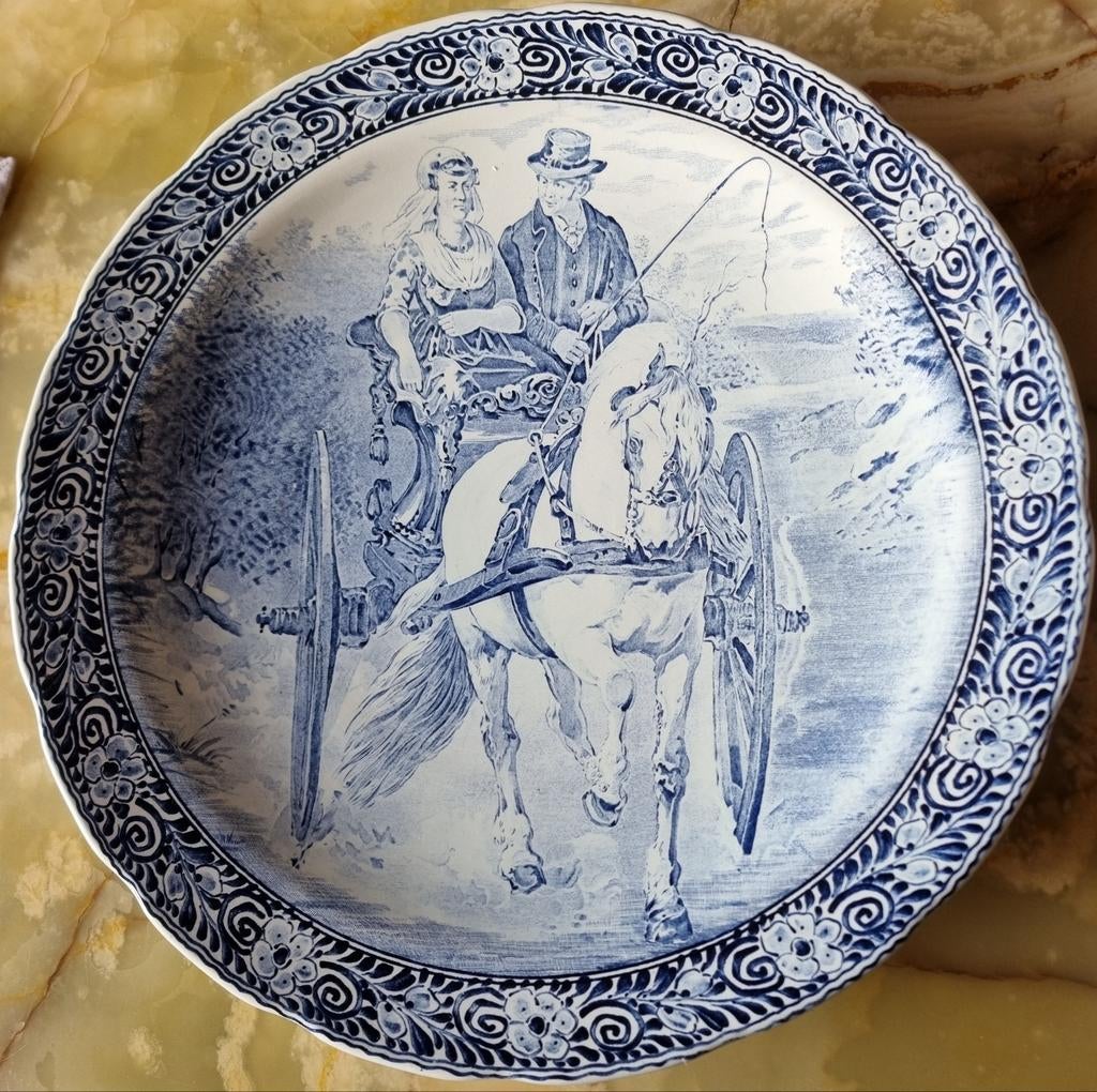 Groot Boch Delft blauw keramiek bord., Ophalen of Verzenden