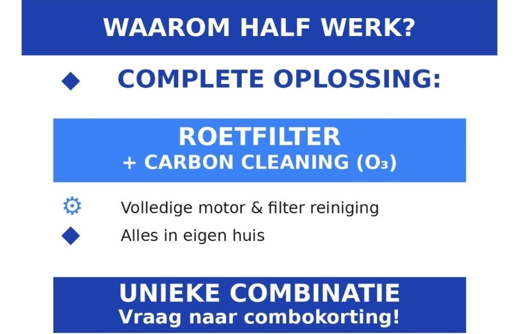 Carbon cleaning + Roetfilter clean + deeltjestellertest, Auto's, Euro 6, Bedrijf, Diesel, Te koop