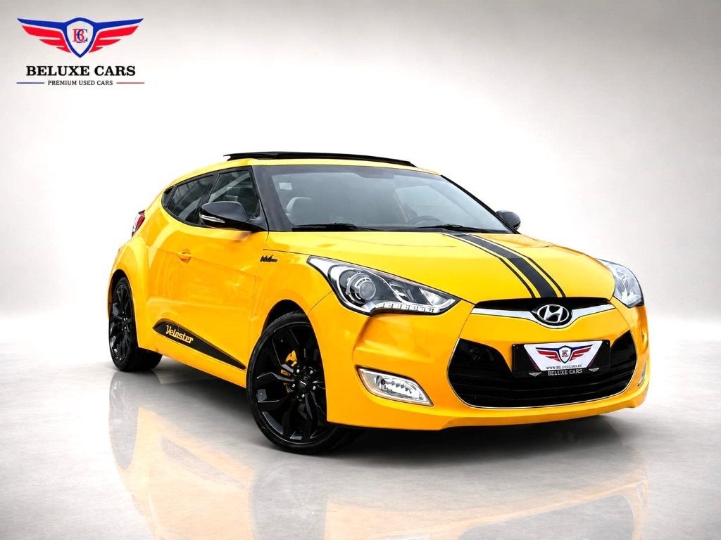 HYUNDAI VELOSTER 1.6 GDI*Scherm*Zonnedak*PDC*CLIM*, Auto's, Voorwielaandrijving, 4 cilinders, Leder en Stof, Geel