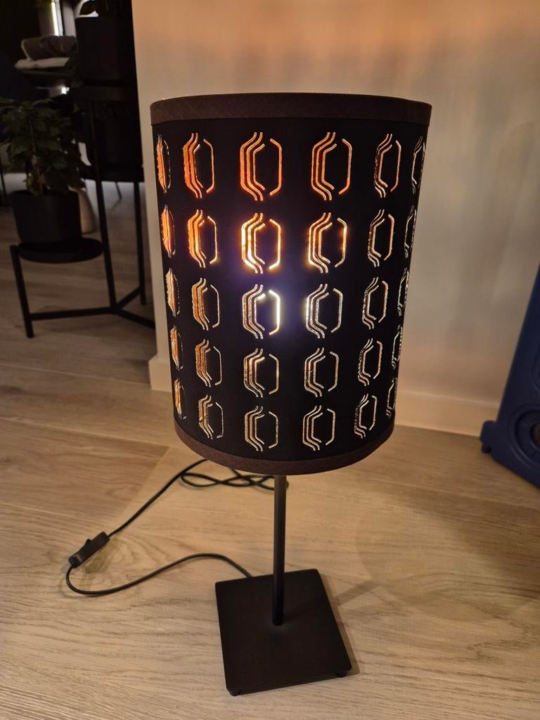 Nachtlamp zwart/koper, Ophalen, 50 tot 75 cm, Zo goed als nieuw, Metaal