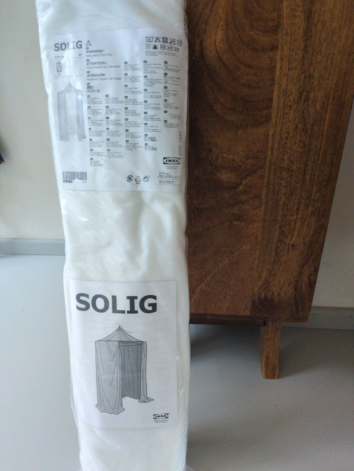 Klamboe nieuw Solig, Ophalen