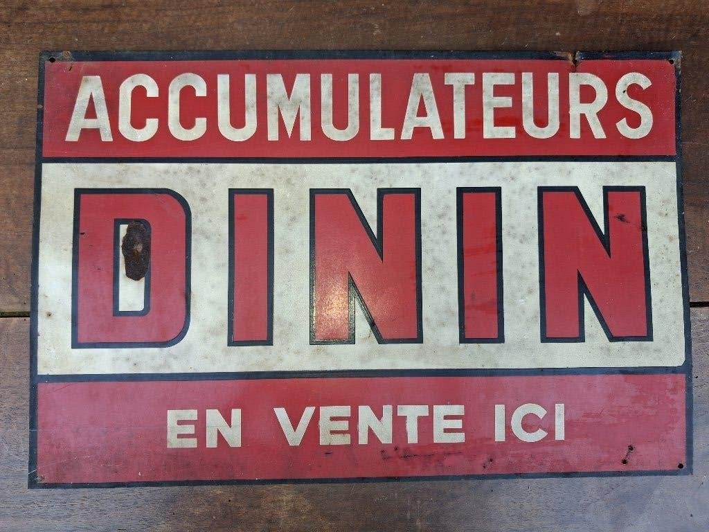 Panneau publicitaire DININ pour batterie de voiture, Enlèvement ou Envoi, Utilisé, Panneau publicitaire