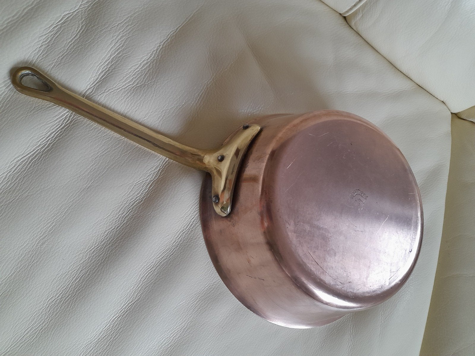 véritable poêlon en cuivre étamé pour CUISINER., Enlèvement ou Envoi, Autres marques, Casserole, Cuivre