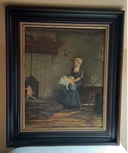 schilderij, Antiek en Kunst, Ophalen, Doek, Stilleven, Handgeschilderd