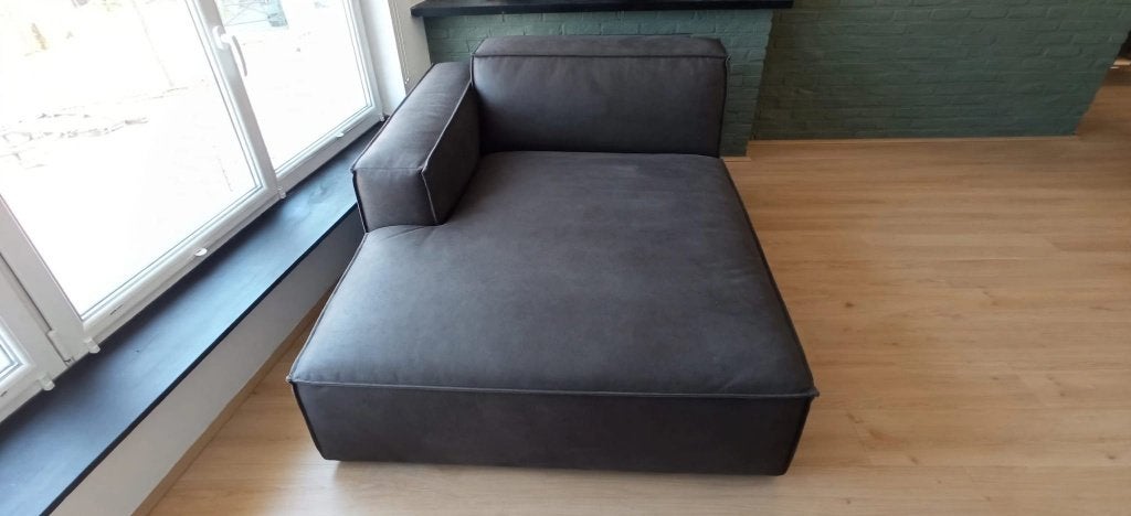 Canapé méridienne - chaise longue- Marron Comme neuf, Maison & Meubles, Enlèvement, Comme neuf, Cuir