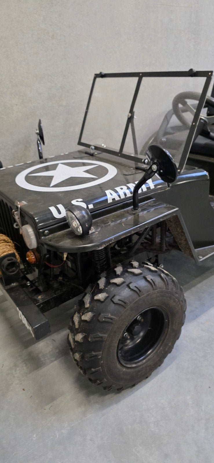 Mini Jeep Willys U.S. Army – militaire uitvoering – 2 zitpla