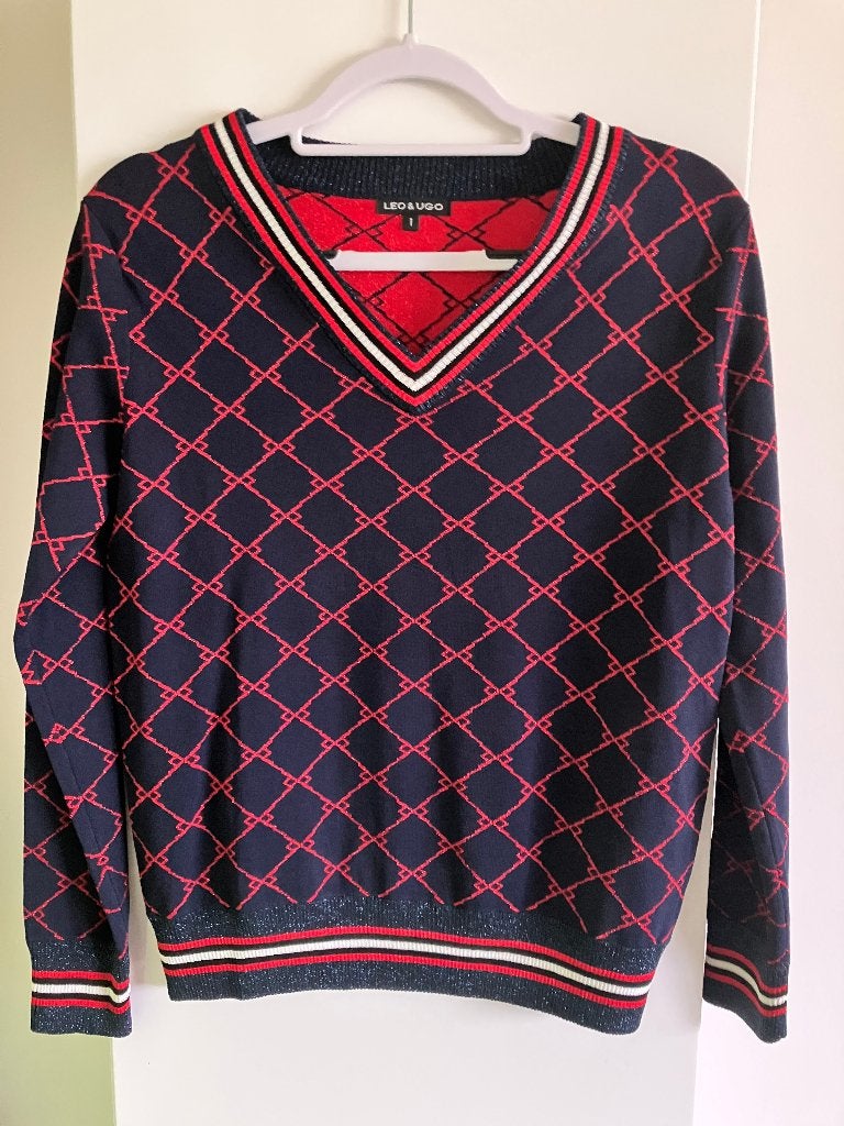 Trui Leo & Ugo maat S Nieuw blauw rood, Blauw, Nieuw, Ophalen of Verzenden, Maat 36 (S)