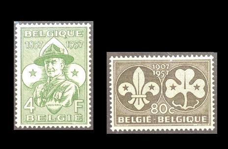 Timbres 1022/23 Scoutisme Centenaire de Lord Baden-Powell, Envoi, Timbre-poste, Neuf