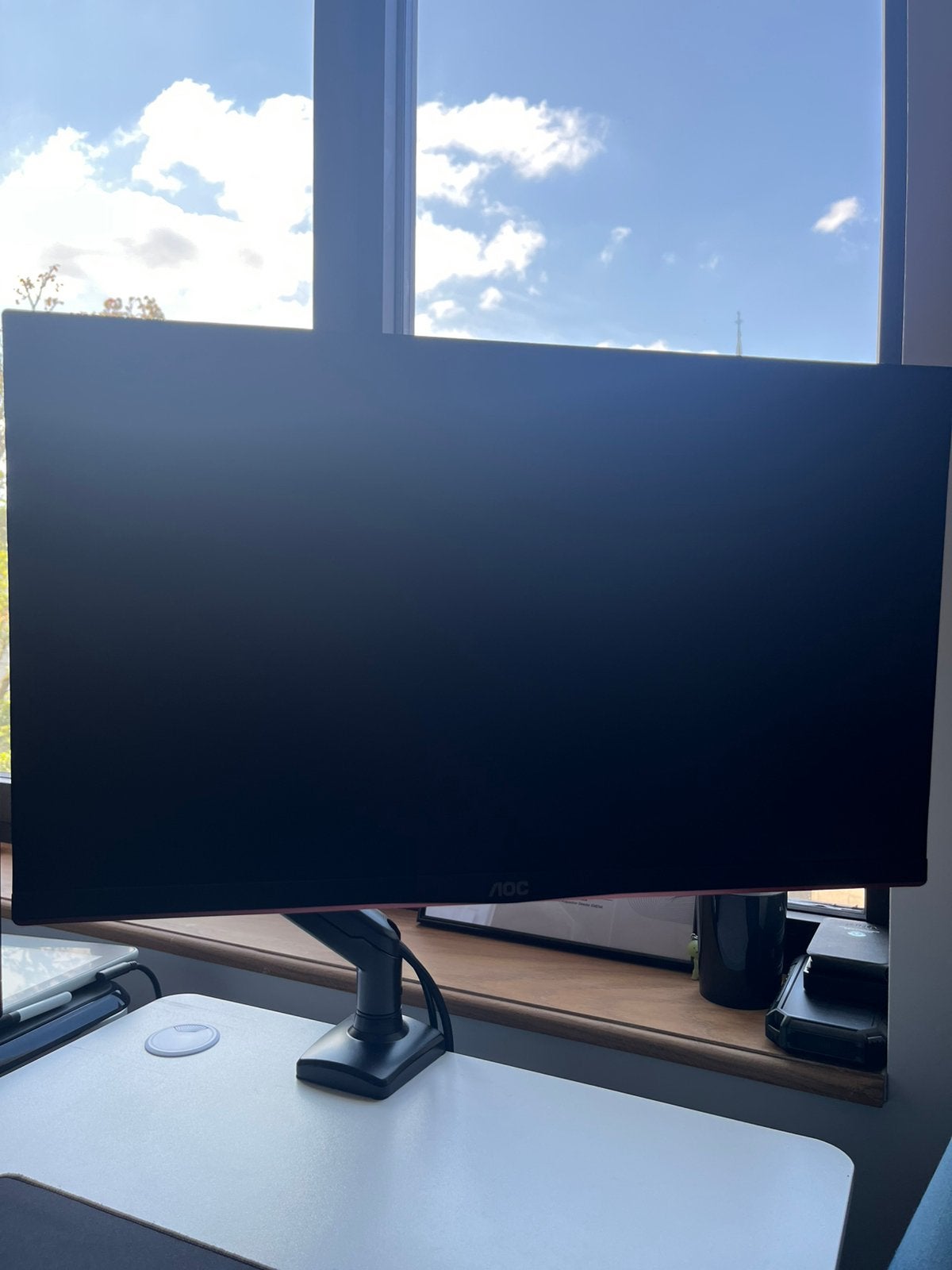 Gaming screen AOC 24” + arm stand, Enlèvement ou Envoi, Comme neuf, DisplayPort, Gaming