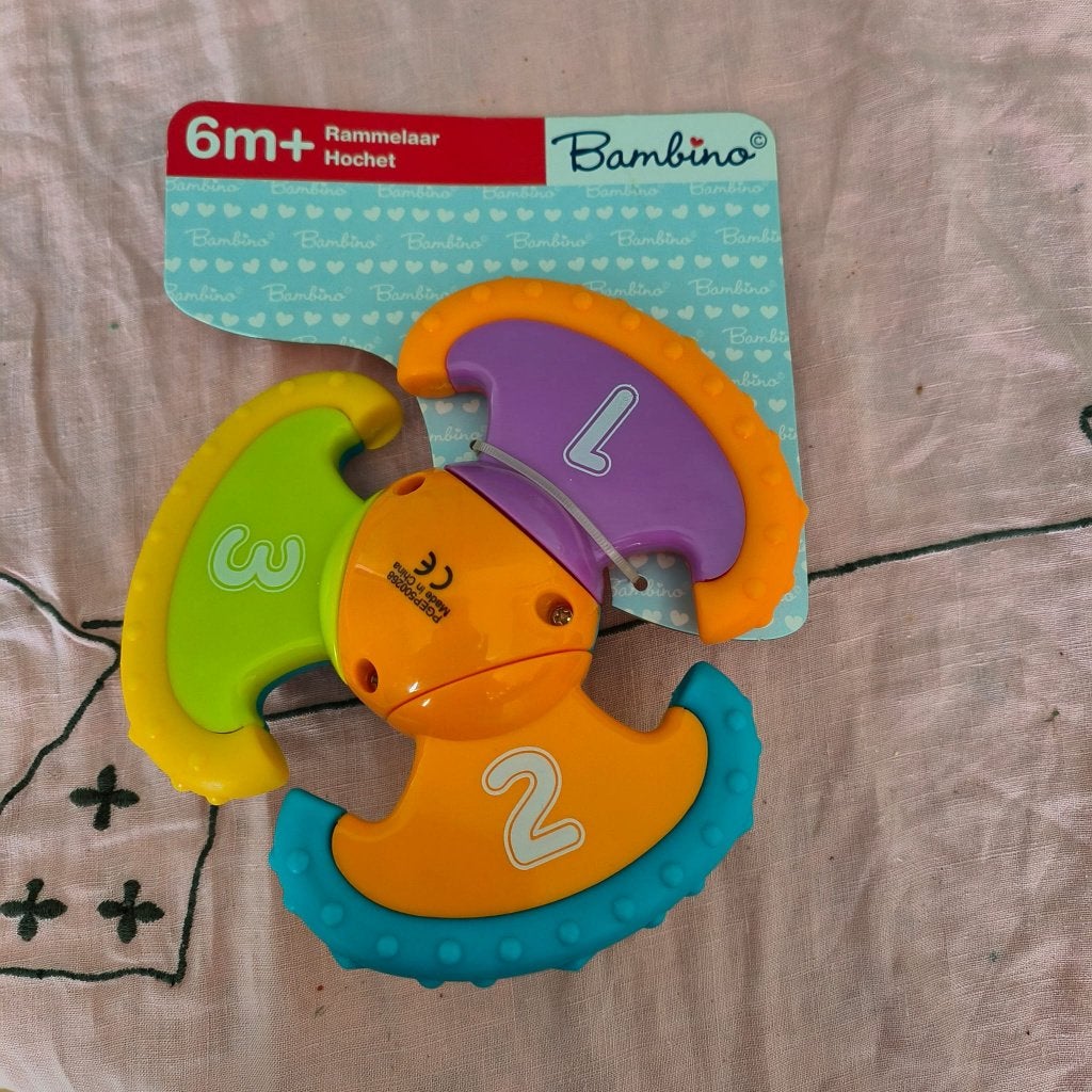 Rammelaar voor leeftijd van 6m+ van merk "Bambino", Enlèvement ou Envoi, Neuf, Hochet
