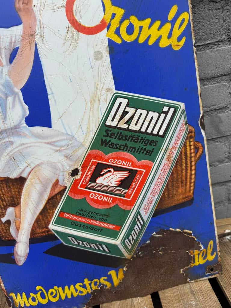 Panneau d'affichage en émail Ozonil, Enlèvement ou Envoi