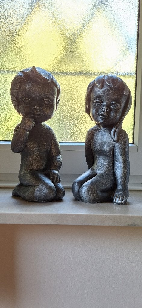 2 keramieke beeldjes, Enlèvement, Neuf, Humain