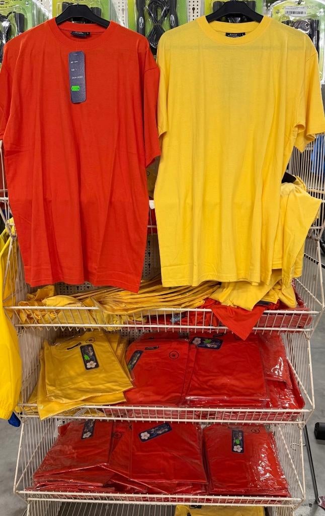 NIEUW partij shirt geel / oranje 300 stuks, Ophalen, Nieuw, Geel, Korte mouw