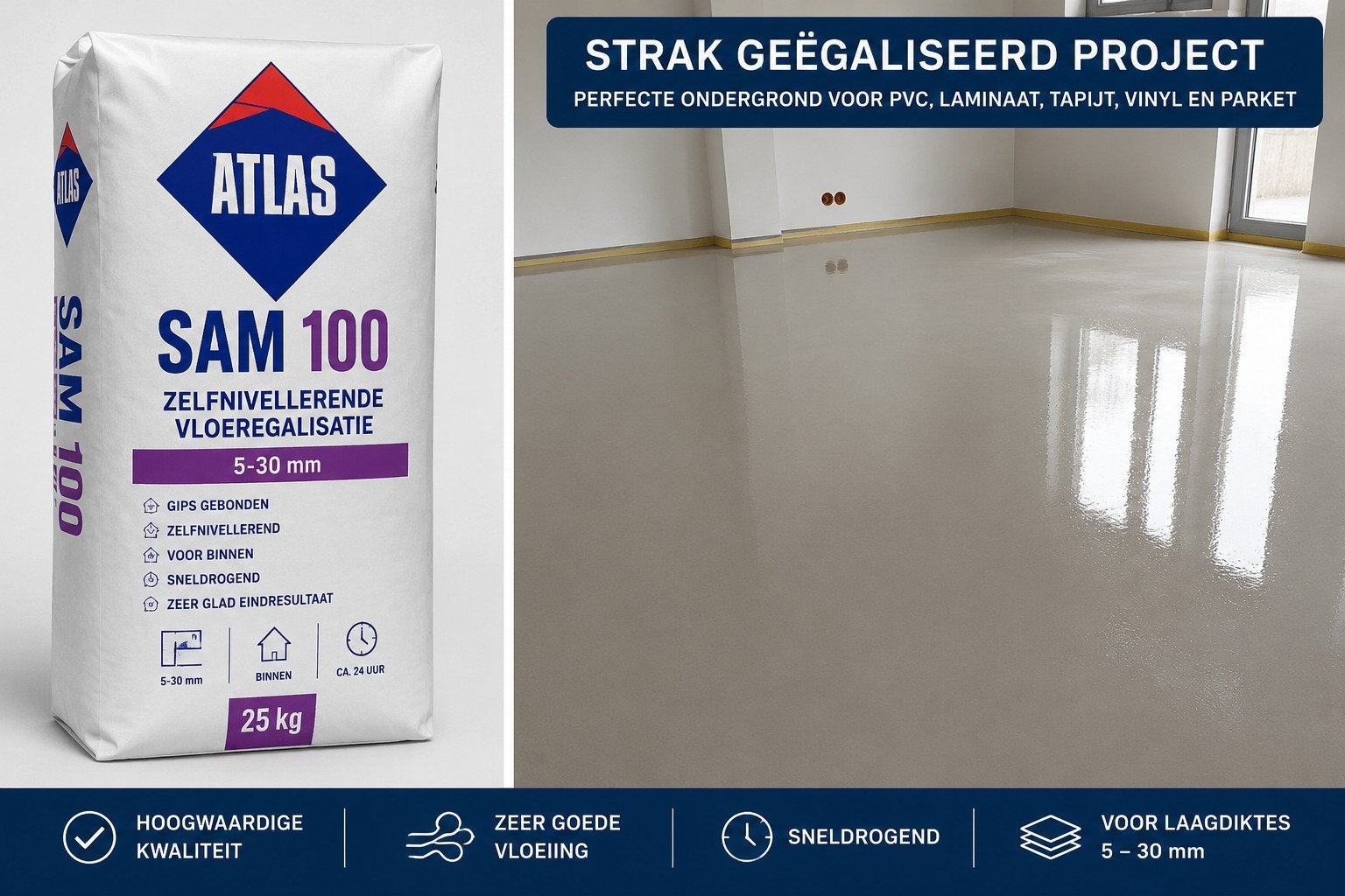 ATLAS SAM 100 Egaline 25 kg – Professionele kwaliteit, Ophalen