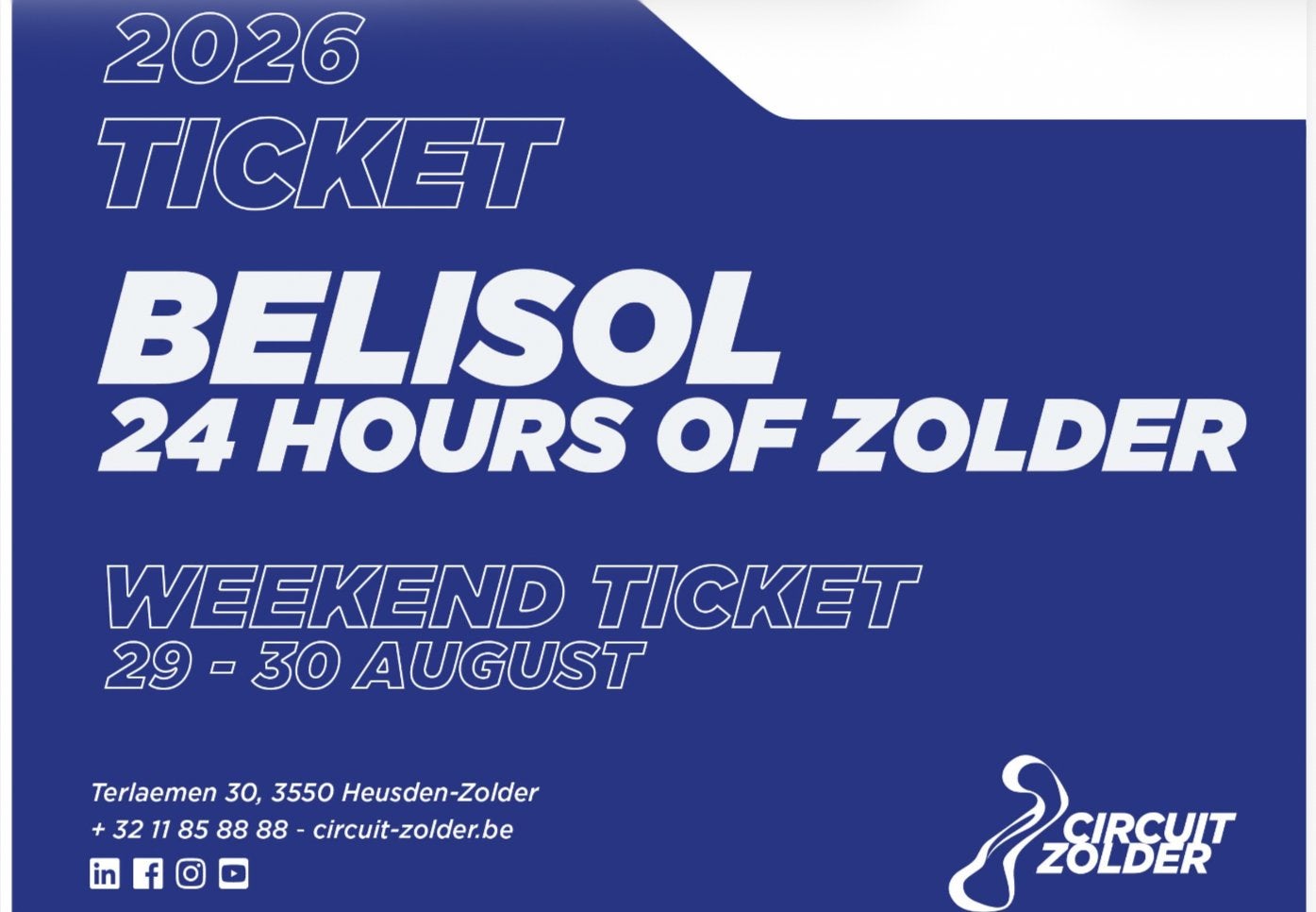 4 Weekend kaarten voor 24h van Zolder, Tickets & Billets, Sport | Autre