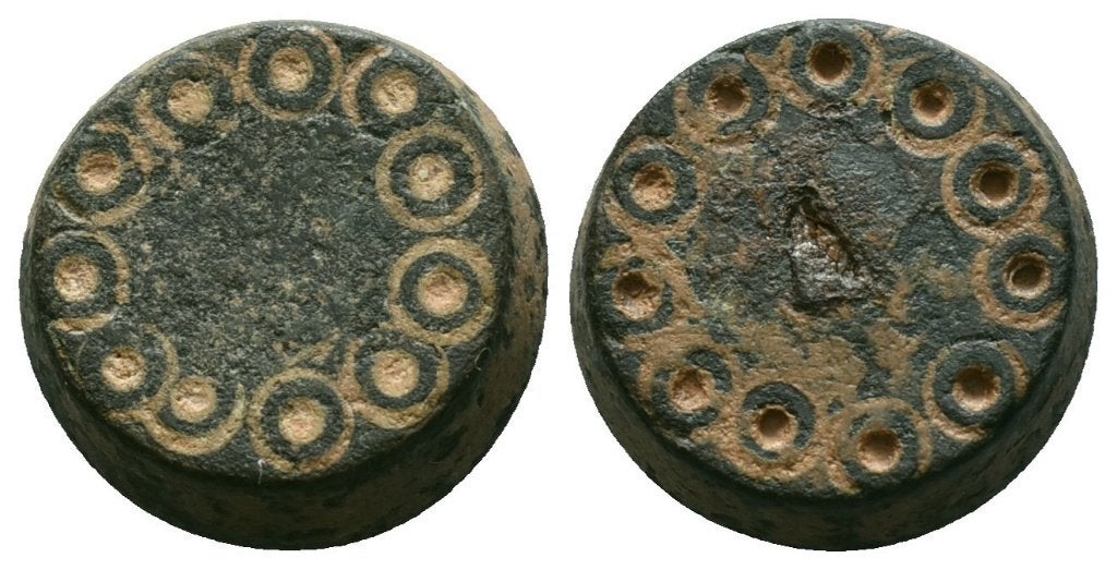 Romeins bronzen gewicht (20.7 g, 18.7 mm), Ophalen of Verzenden, Brons