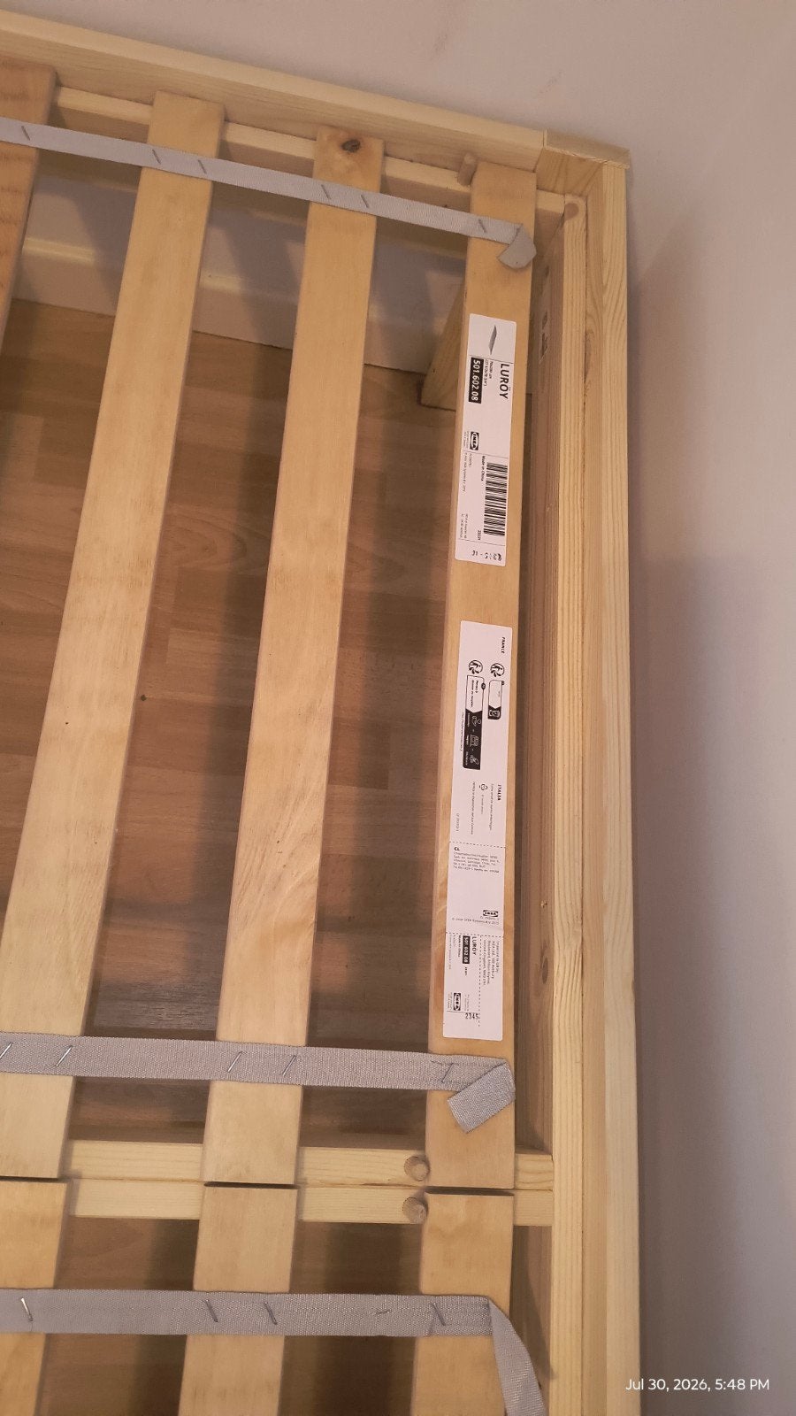 Ikea bed (neiden, luröy, vesteröy), Ophalen, Verstelbaar, Beige, 140 cm