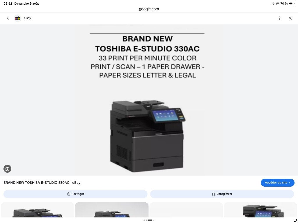 Toshiba studio e studio 330 AC-printer, Draadloos, Printer, Zo goed als nieuw, Kleur printen
