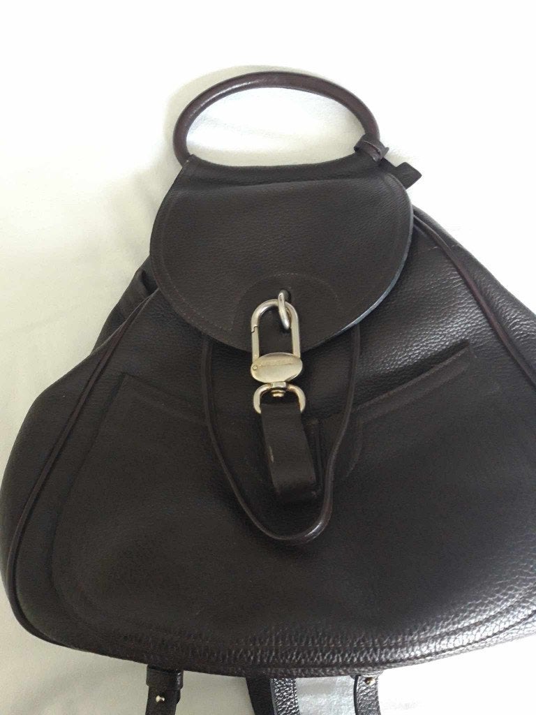 HANDTAS LEDER BRUIN, Ophalen, Zo goed als nieuw, Bruin, Handtas